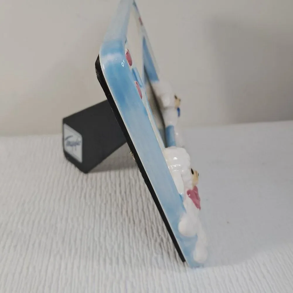 Daisy Kingdom picture frame sheep‎ lamb ceramic baby photo TerraGrafics Vintage